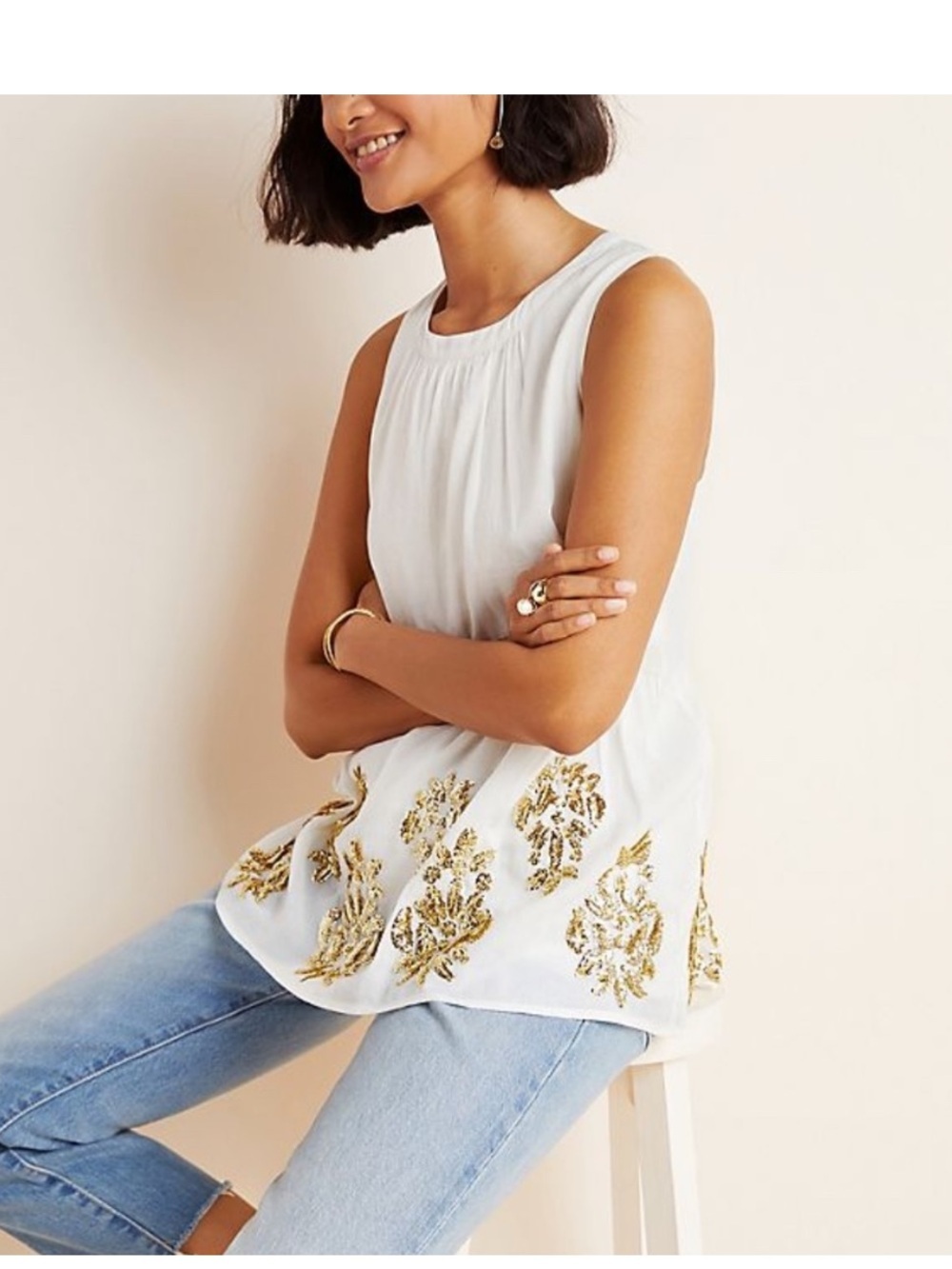 Anthropologie Simona Maeve top glitter women’s M